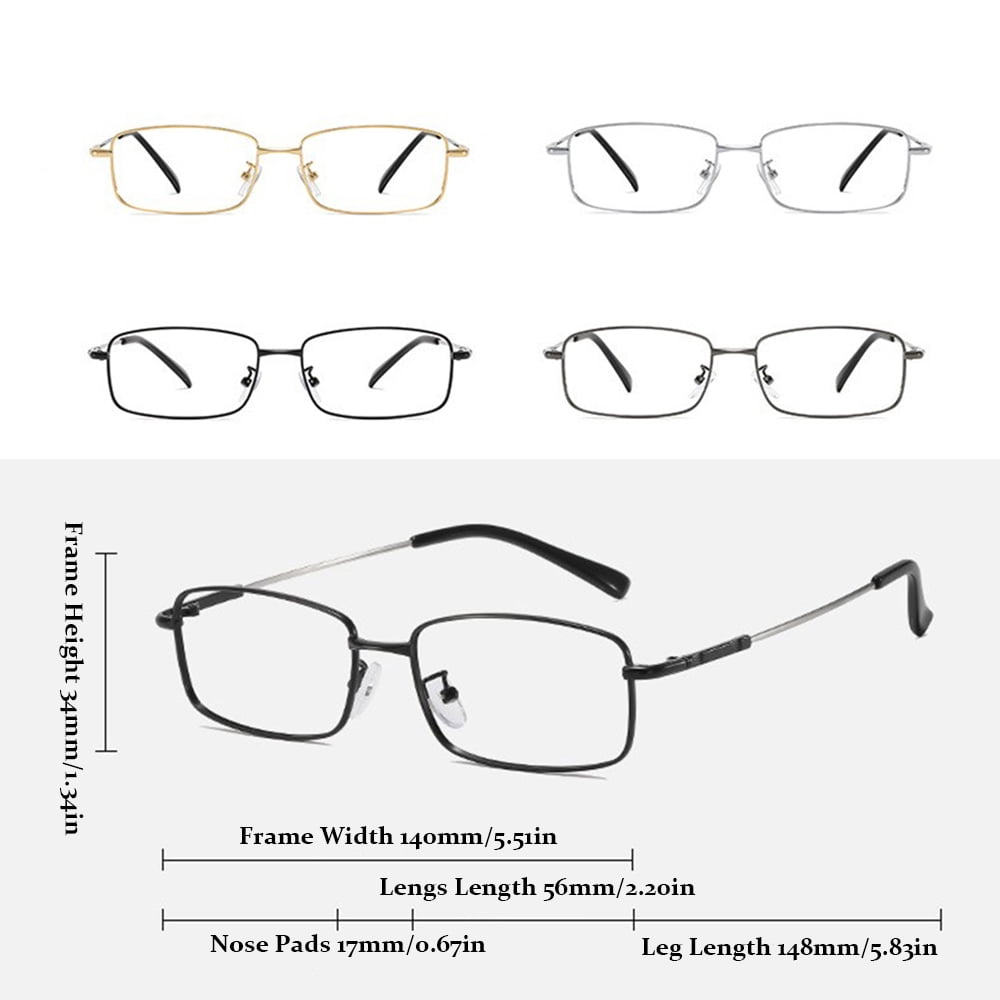 Reading Glasses High Magnification Power +7.0 +8.0 Titanium Ultra Clear Men & Women Blue Light Blocking Reader