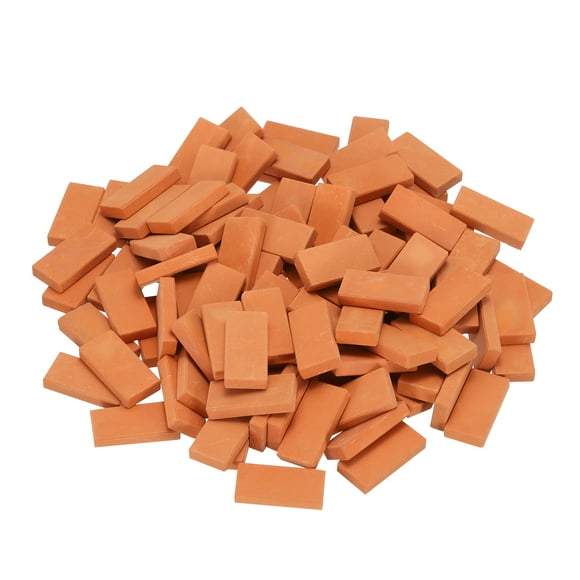 Unique Bargains Miniature Bricks Clay Mini Wall Brick for Model Building Red Pack of 100 Scale 1/12 28x13x5mm/1.1x0.51x0.2'