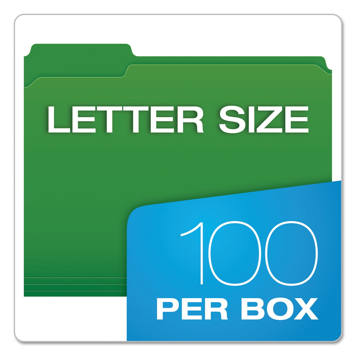 Pendaflex Reinforced File Folder, Letter Size, 1/3 Cut Tabs, Assorted Colors, Pack of 100