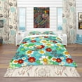 thumbnail image 2 of Designart 'Vivid Blue Floral Pattern' Bohemian & Eclectic Duvet Cover Set, 2 of 4