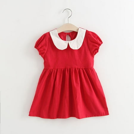 

Cathalem Identity Dress Girls Dresses Toddler Princess Clothes Baby Casual Girls Kids Ruffles Ruched Clothes for 5 Year Old Girls Dress Red 18-24 Months