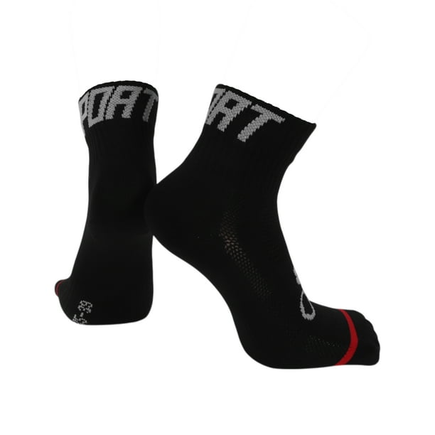 Calcetines de ciclismo absorbentes de sudor, anti-fricción, calcetines de bicicleta al aire libre negros unisex 1 par letra