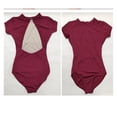 thumbnail image 6 of Ballet Dance Suit Tights One-piece Gymnastics Suit Short Sleeves Large Back Adult Dance Training Suit Short Sleeves, 6 of 7