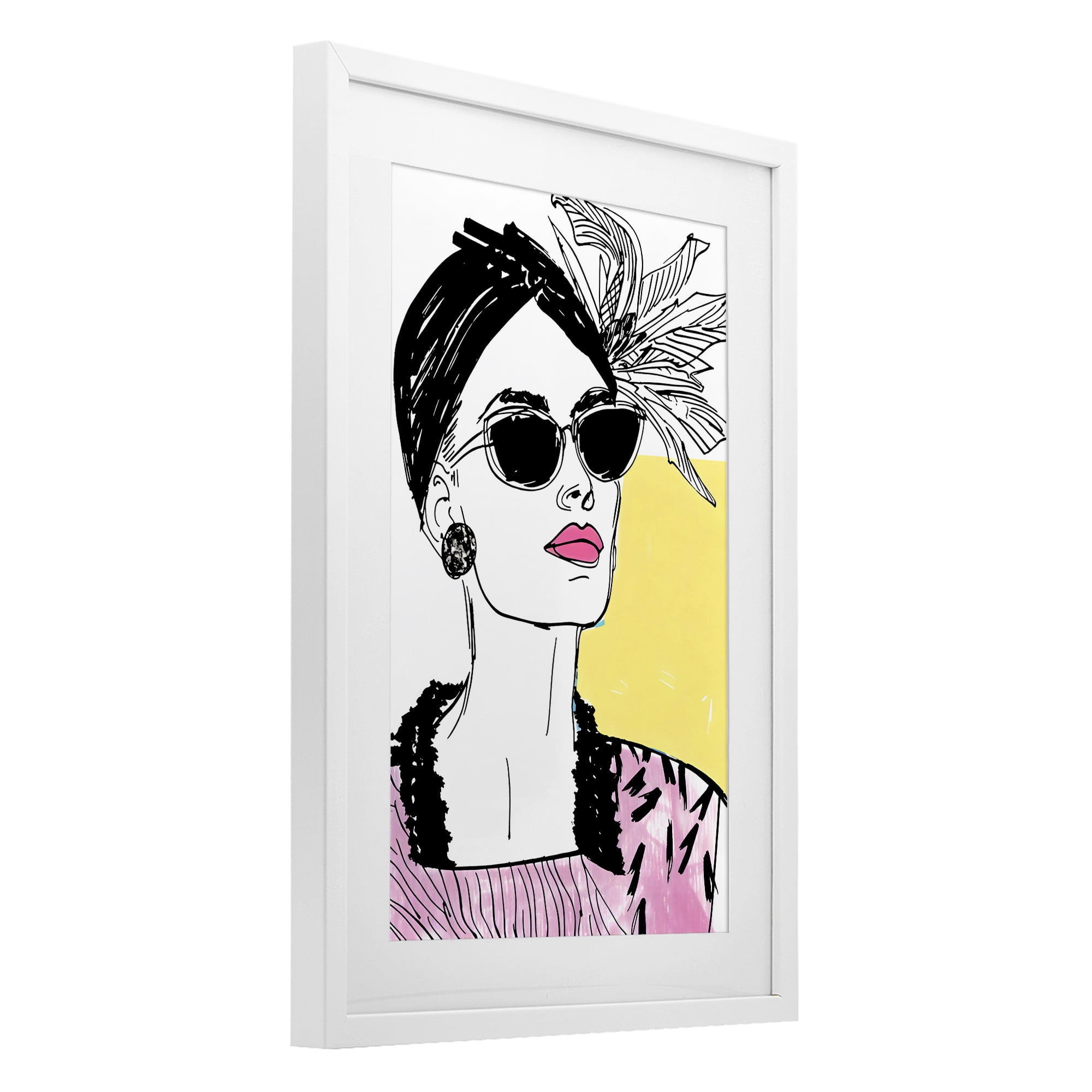 Stupell Industries The Rebel Muse Portrait White Framed Print Under Glass, design by Andrea Haase