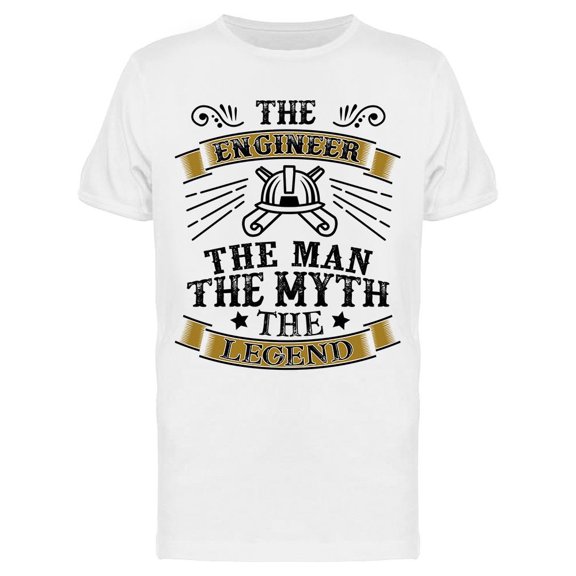 Smartprints Mens Graphic Tee - The Engineer The Man The Legend - Regular Fit 100% Cotton