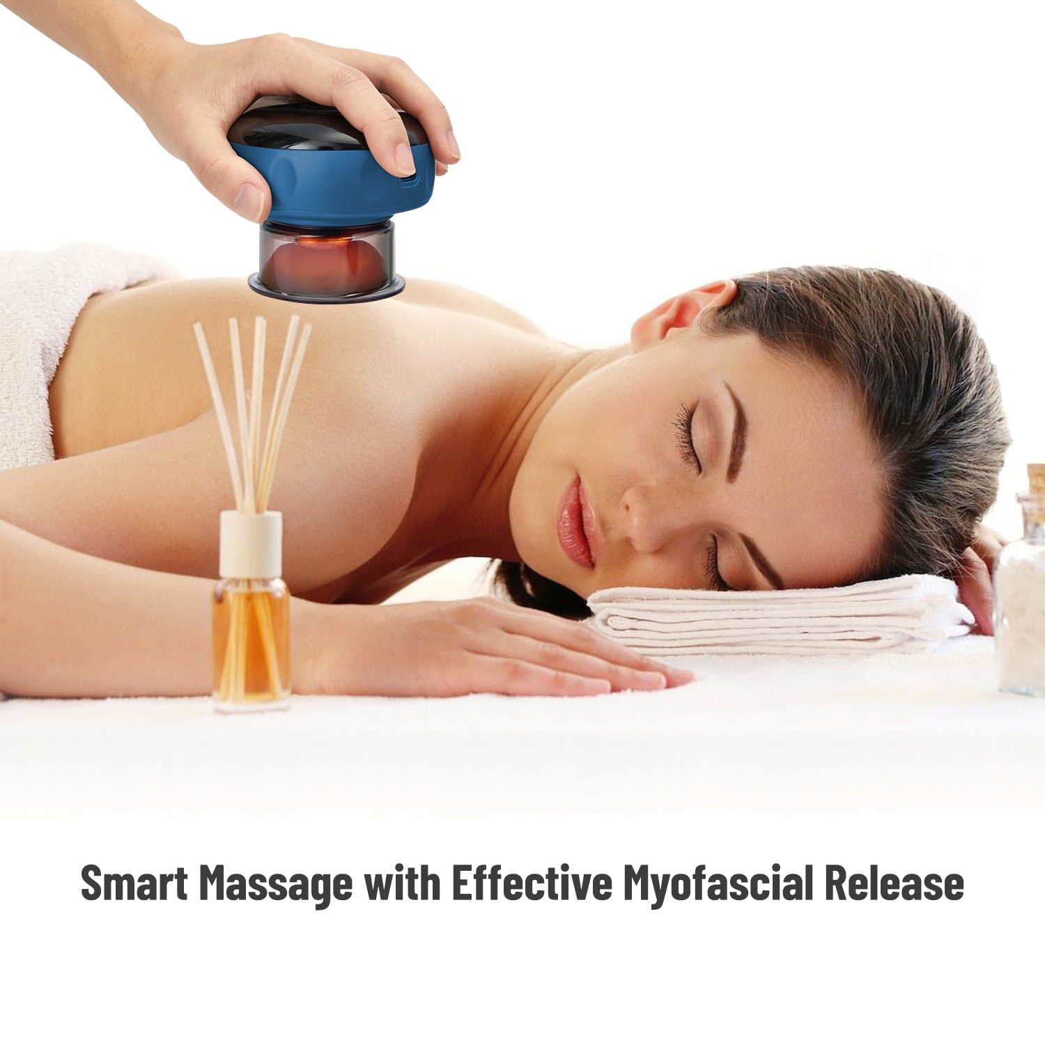 TRAKK Smart Dynamic Cupping Therapy Massager 4 in 1 Blue and Black for all body parts except face