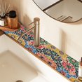 thumbnail image 2 of Yayeee Faucet Mat for Kitchen Sink 14.7" Diatomite Long Splash Guard Pad, Dark Floral, 2 of 7