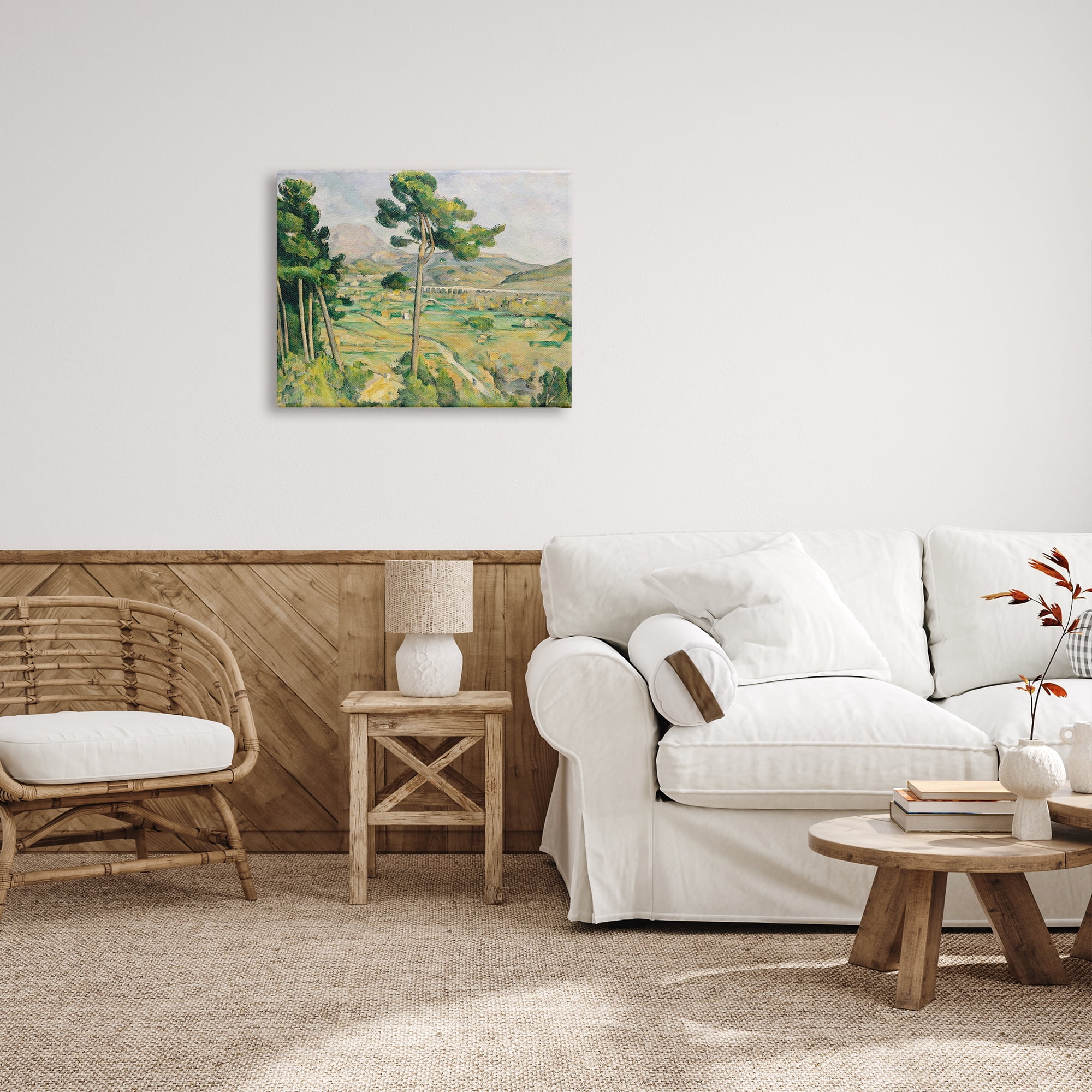 Stupell Industries Rural Green Scenery Distant Bridge Mountain Trees Painting Gallery Wrapped Canvas Print Wall Art, Design by Lettered and Lined