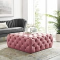 thumbnail image 7 of Modway Amour Button Tufted Large Square Velvet Ottoman in Dusty Rose, 7 of 7