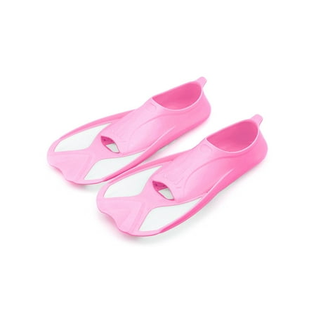 

Wazshop Boys Flippers Flat Diving Snorkeling Shoes Short Swim Fins Comfort Slip On Unisex For Lap Swimming Pink White 12C-13C