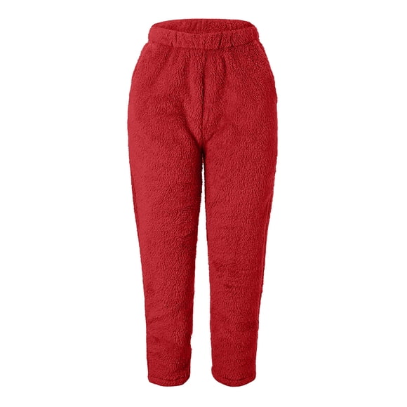 Pantalones de pijama de color liso para mujer - Elástico de cintura alta, poliéster terciopelo dorado, para casa/informal, tallas S-XXL (cintura 66-104 cm)
