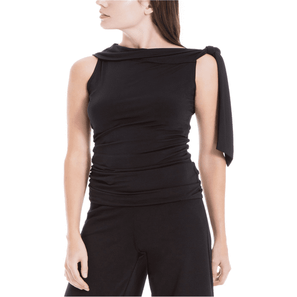 Blusa de punto Max Studio London con Lazo en el hombro negro XL