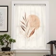 thumbnail image 4 of Beige Geometric Semi Sheer Curtains Drapes for Living Room, Bedroom, French Doors Window 45 Inches Long, Modern Abstract Art Botanical Rod Pocket Chiffon Curtain Drapery Voile Draperies Panel, 4 of 6