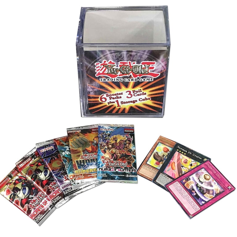 Yu-Gi-Oh! Assorted Mystery Cube with Free Storage Box| Random lot of 11  Booster Pack or 6 Pack with 3 Foil Cards - Factory Sealed Packs