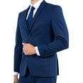 thumbnail image 4 of Mens Navy Suit, Slim Fit 3-Piece Expandable Waist Pants, 4 of 5