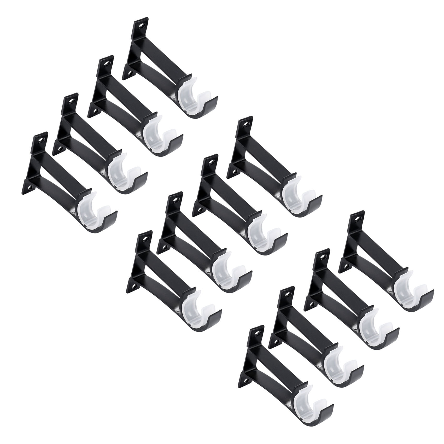 12 Pack Single Curtain Rod Brackets for Drapery Rod Aluminum Alloy Heavy Duty Curtain Rod