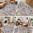 thumbnail image 5 of 3'x5' Rug for Living Room Bedroom, Vintage Spring Floral Washable Area Rugs Non-Slip Carpet Mats, Farmhouse Flowers Blue Vintage Indoor Low Pile Area Rug Runner for Kitchen, Mudroom, 5 of 8