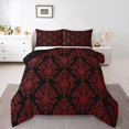thumbnail image 1 of Erosebridal Boho Black Scarlet Damask Bedding Todder Comforter Set, Victorian Baroque Down Comforter, Reversible 2 Pieces, 1 of 8