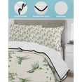 thumbnail image 3 of Quilts Queen Size Bedding Set, Summer Botanical Reversible Summer Quilt 3 Pieces, Green Spring Floral Birds Vintage Lightweight Bedspreads Coverlets with 2 Pillow Shams for All Seasons, 3 of 5