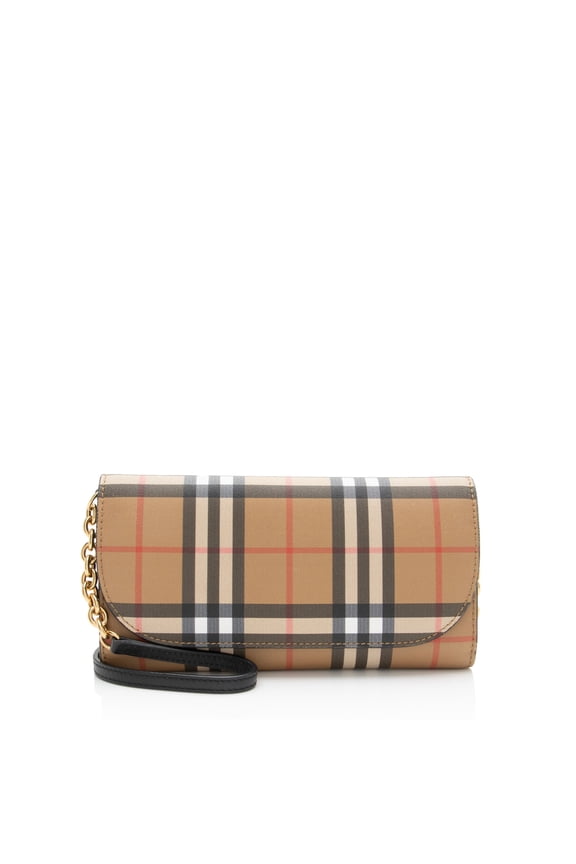 Pre-Owned Burberry House Check Henley Chain Wallet