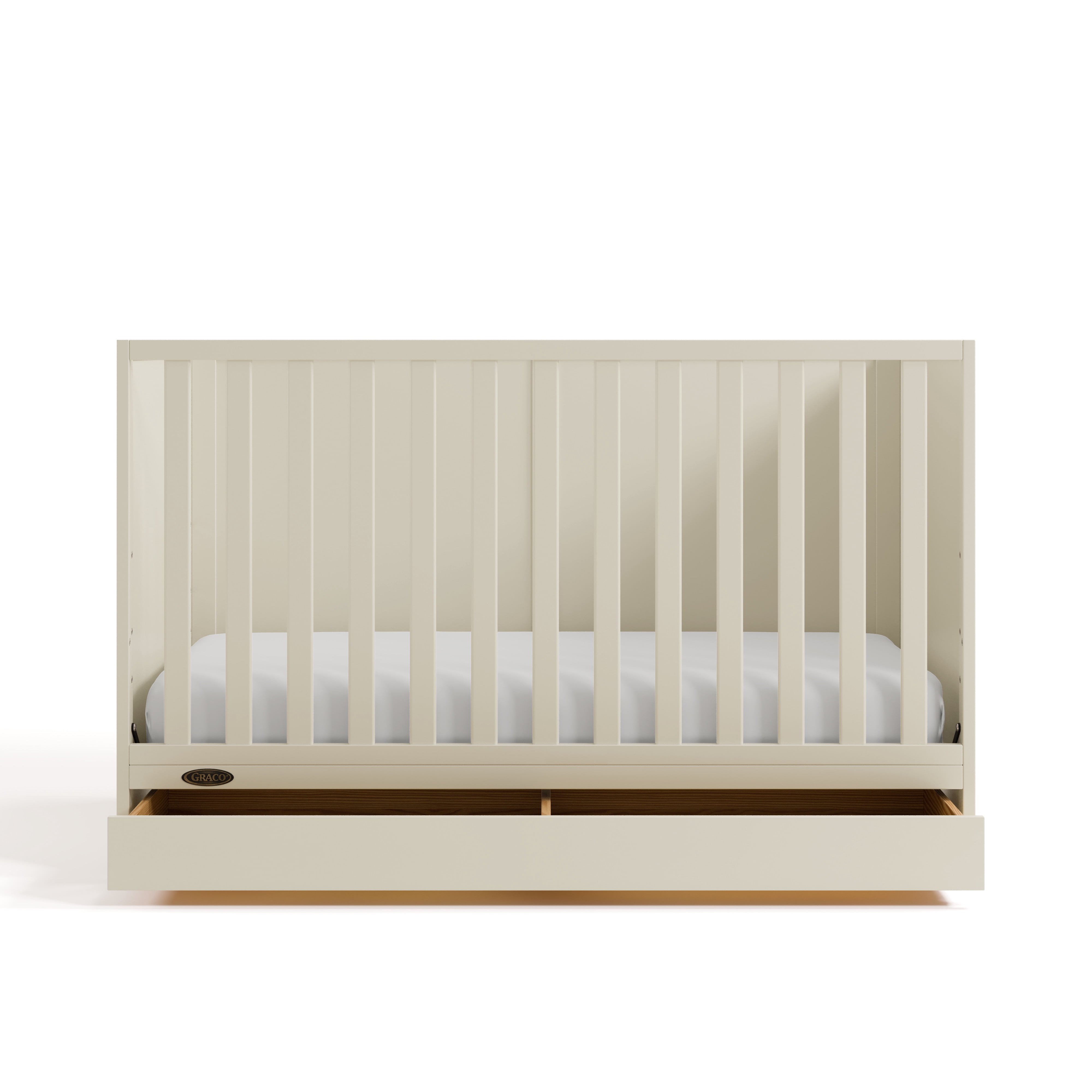 Graco Theo 3-in-1 Convertible Baby Crib with Drawer, Frosted Oat