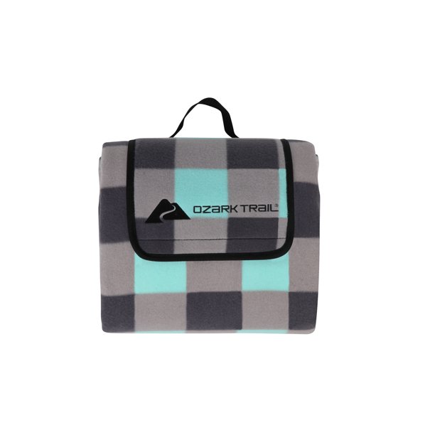 Ozark Trail Water Resistant PlaidPattern Fleece Camping Picnic Blanket