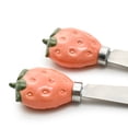 thumbnail image 3 of Cook with Color Cheese Spreader Knife, Stainless Steel Butter and Jam Blade with Figural Fruit Handle, Strawberry, 3 of 5