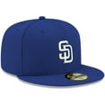 thumbnail image 3 of Men's New Era Royal San Diego Padres White Logo 59FIFTY Fitted Hat, 3 of 6