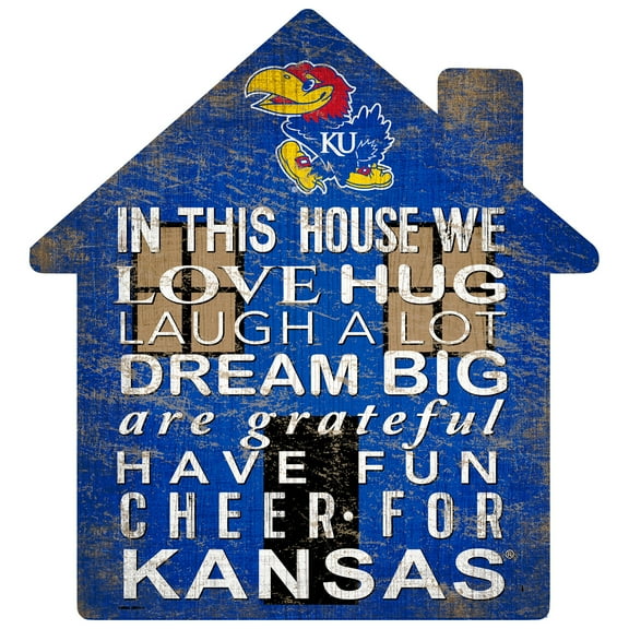 Kansas Jayhawks 12'' Team House Sign