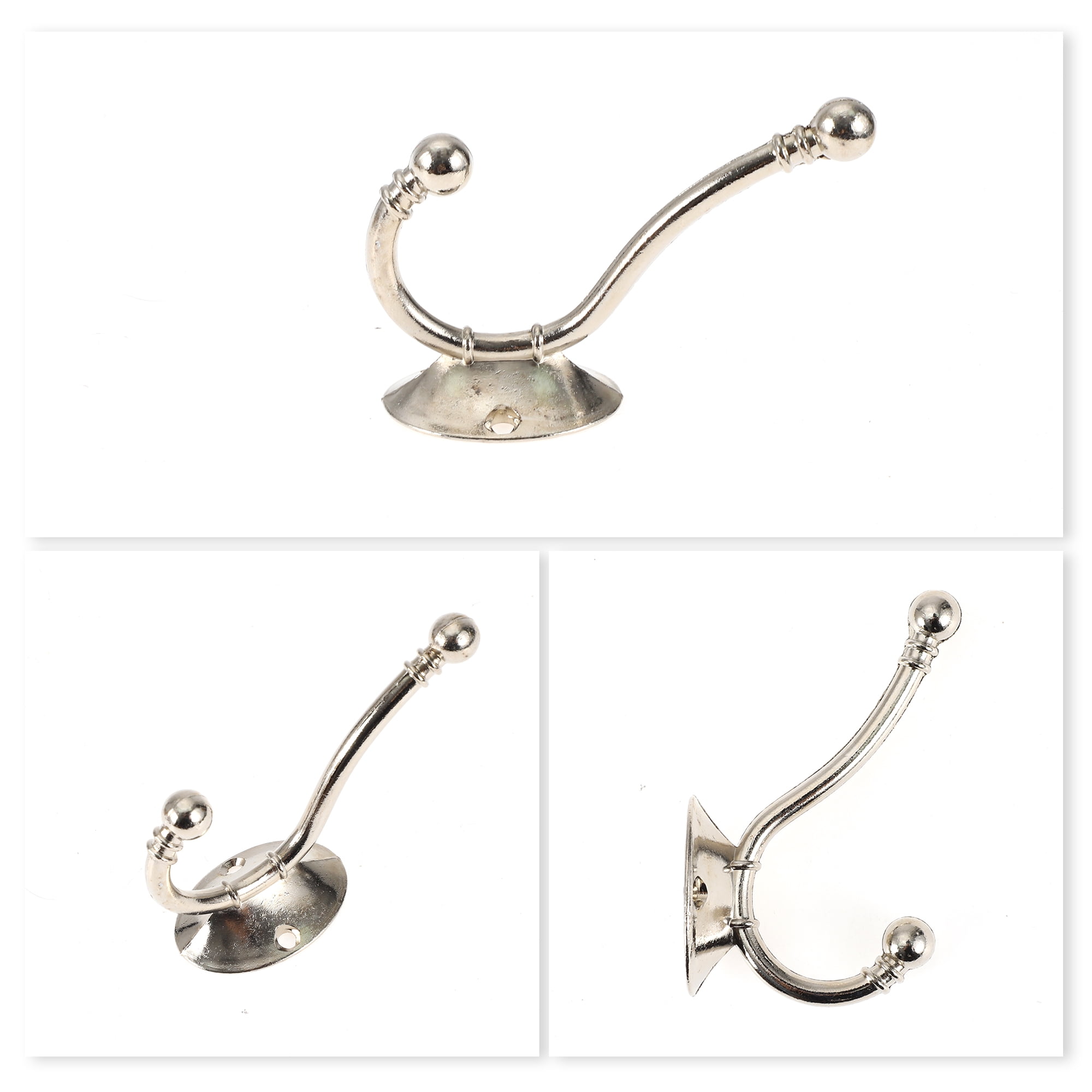 Unique Bargains 4 Pcs Clothes Hooks Door Hooks for Wardrobe Bathroom Kitchen Brown
