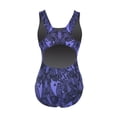 thumbnail image 4 of DOLFIN Women's Teal Lacey Round Neck One Piece Swimsuit, Green, 8, 4 of 4