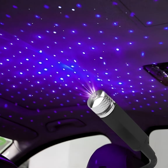 HIBIBUD Galactic Starlight Projector, Adjustable Decorative Car Ceiling Lights, Portable Atmosphere Lamp with Purple LED, Multi-angle Rotate & Flexible Design for Home Car Party
