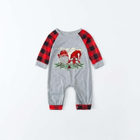 

DAETIROS Comfy Beach Home Cute Pajamas Christmas Parent-child clothing Red