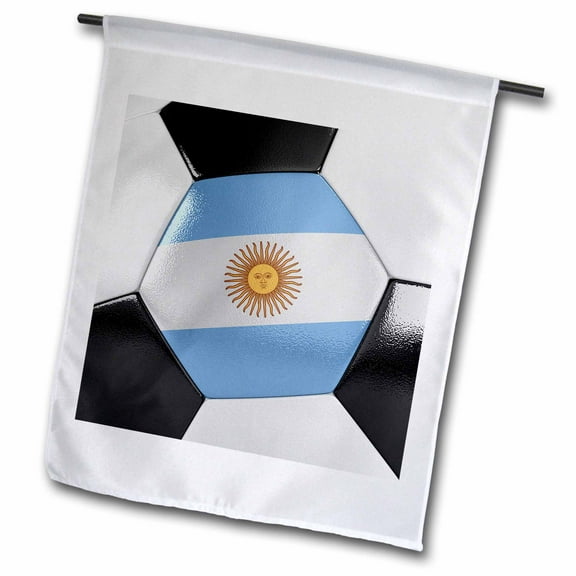 3dRose, Argentina Soccer Ball, 18 x 27 inch Garden Flag