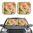thumbnail image 2 of Haiem Vintage Bird Car Windshield Sun Shade (2 Pieces) Foldable Windshield Sun Shade Car Accessories for Truck SUV Pickup-Small, 2 of 7