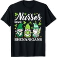 thumbnail image 2 of 100% Cotton Unisex Nurses Love Shenanigans Gnomes Scrub St Patricks Day Women T-Shirt, 2 of 5