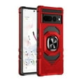 thumbnail image 1 of Kaleidio Case For Google Pixel 7 (2022) [Robotic Hybrid] Rugged Shockproof [Ring Stand] Magnetic Armor Impact Cover [Red/Black], 1 of 2