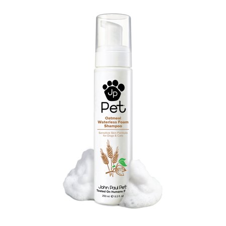John Paul Pet Oatmeal Waterless Foam Shampoo for Dogs and Cats, Sensitive Skin