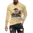 thumbnail image 2 of Yusimy Men's Christmas Print Long Sleeve T-Shirt Round Neck Pullover Casual Festive Holiday Seasonal Style, 2 of 5