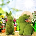 thumbnail image 6 of UNLLLL 1 Pcs Easter Furry Flocked Bunny Decoration, Artificial Moss Rabbit Easter Decor, Resin Tabletop Figurines Ornament, for Garden Home Office Party Desk Table Top, 6 of 8