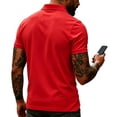 thumbnail image 3 of Homeyce Mens American Flag Patriotic Polo Shirts 250 Years Of Liberty 4th Of July Polo Shirts Short Sleeve Usa Flag Print Polo Shirt Collared Button Independence Day Patriotic Tee,Red L, 3 of 4