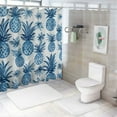 thumbnail image 7 of Shiartex  Pineapple Shower Curtain, Island Themed Minimalistic Tropic Fruity Pineapple Printed Vintage, Cloth Fabric Bathroom Decor Set with Hooks，Soft Blue Cadet Blue White, 7 of 7