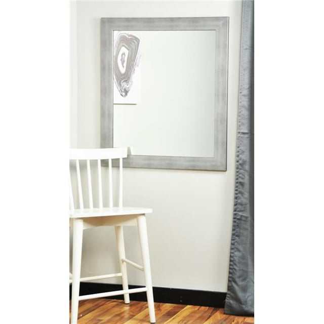 American Made Miroir Mural Timberwolf à Cadre Argenté 32 x 38 Po. BM040L