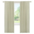 thumbnail image 5 of 100% Blackout Curtains 2 Panels Set, Machine Washable Linen Textured Blackout drape for Bedroom, Back Tab/Rod Pocket Curtains , Natural Flax, W50" x L108", 5 of 7