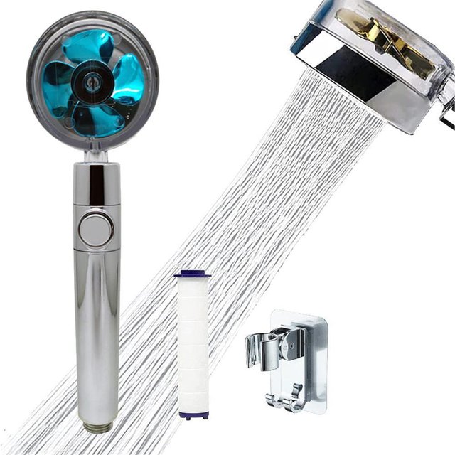 Ducha De Mano Accionado Por Hélice De Alta Presión Con Filtro E Interruptor Cabezal De Ducha Giratorio De 360 Grados Kit Turboalimentado Advancent HA045530-03
