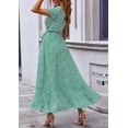 thumbnail image 4 of Vestido PRETTYGARDEN Maxi Cruzado Floral Cuello en V Manga Corta S, 4 of 8