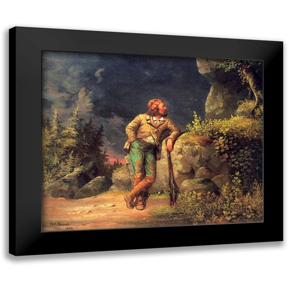 Beard, William Holbrook 14x12 Black Modern Framed Museum Art Print Titled - The Trapper