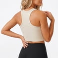 thumbnail image 3 of Seamless Yoga Tank Tennis Top for Workout with Built-In Support for Everyday Home Gym and Fitness Activewear White M, 3 of 6