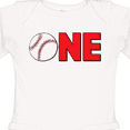 thumbnail image 4 of Inktastic One with Baseball Baby's First Birthday Boys or Girls Long Sleeve Baby Bodysuit, 4 of 5