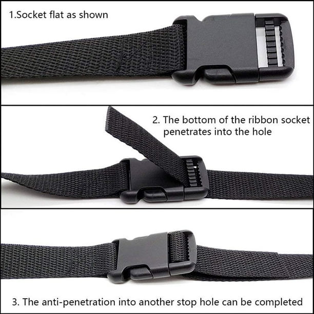 4 Pcs Nylon Webbing Flat Side Release Buckles Non Slip Packing